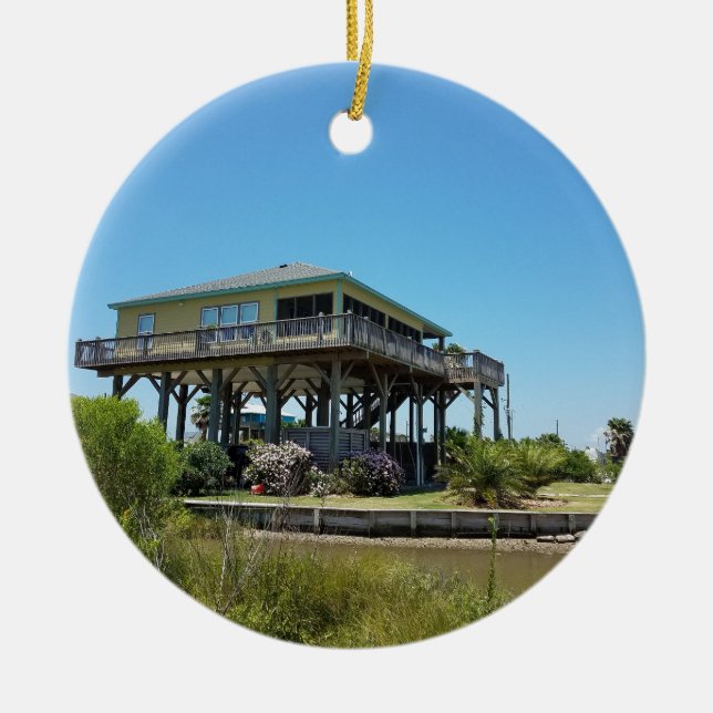 strandhus julgransprydnad keramik (Framsidan)