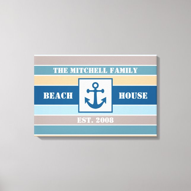 Strandhus nautisk anpassad canvas (Framsida)