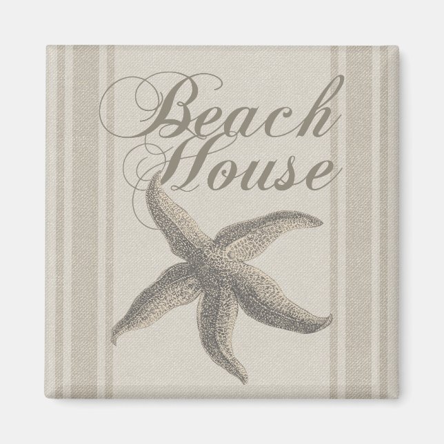 Strandhus vid Stjärnfish Beach kust Magnet (Framsidan)