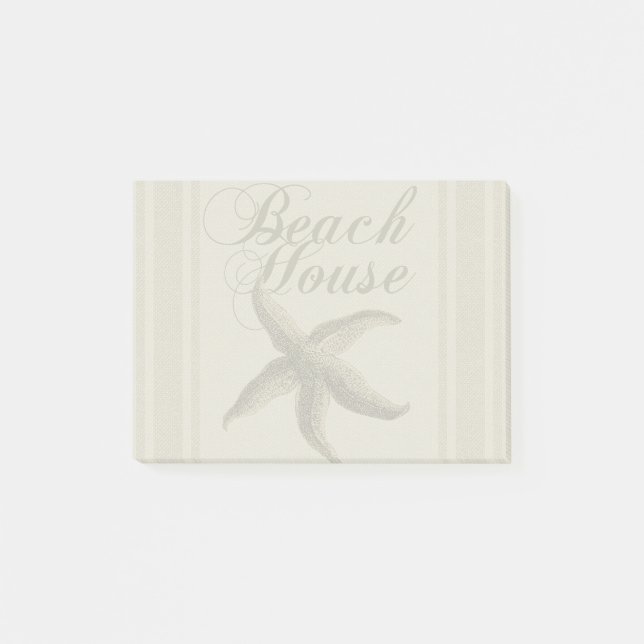 Strandhus vid Stjärnfiskens strand kust Post-it Block (Framsida)
