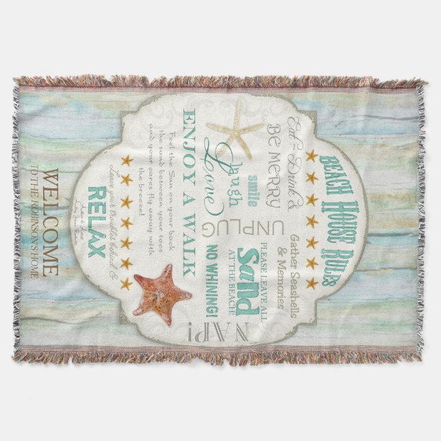 Strandhuset härskar Seashorestugapersonlig Mysfilt (Framsidan)