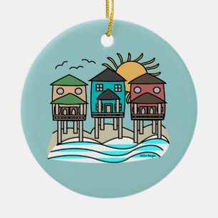 Strandhusprydnad Julgransprydnad Keramik