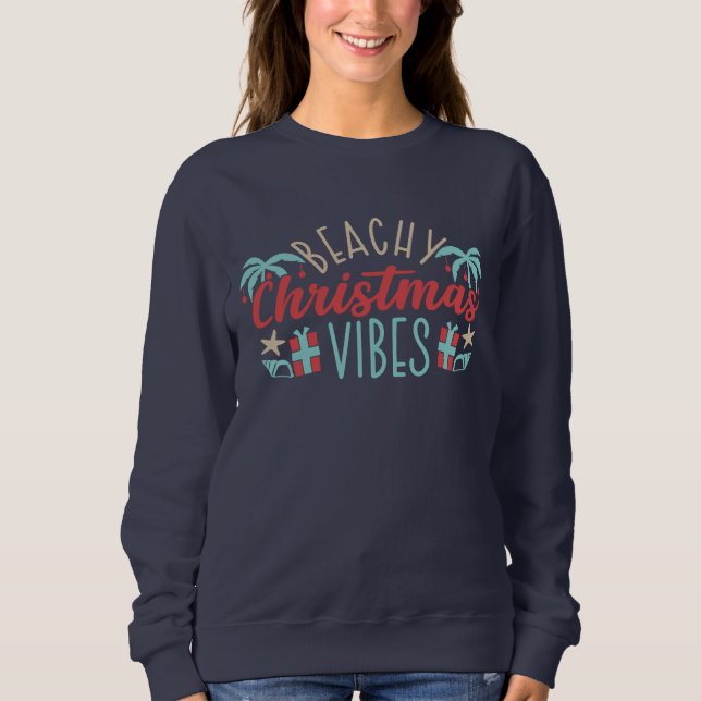 Strandig julstämning Tropisk högtid T Shirt (Framsida)