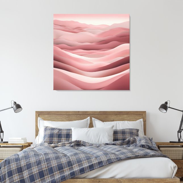 Strandig rosa AI-konst  Canvastryck (Insitu (sovrum))