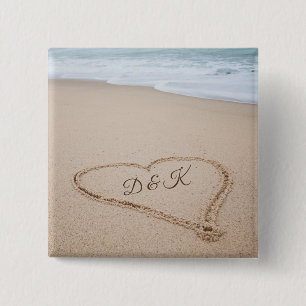 Strandkärlek för Monogram   mig Knapp
