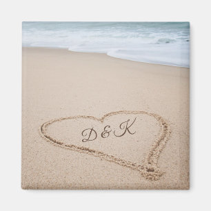 Strandkärlek för Monogram mig Magnet