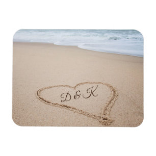 Strandkärlek för Monogram mig Magnet