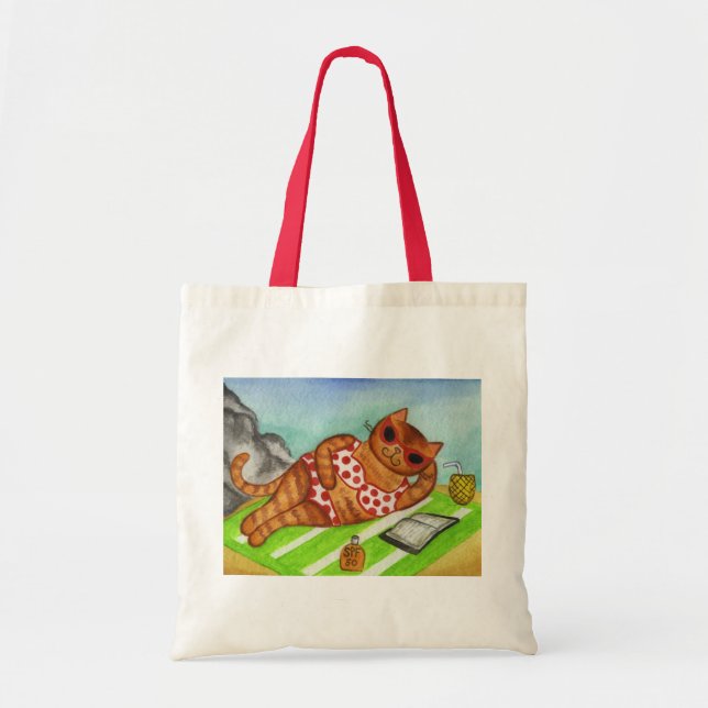 Strandkatt Totebag Tygkasse (Framsidan)