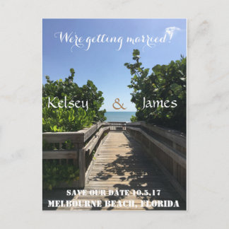 Strandkort för att spara datumet meddelande vykort