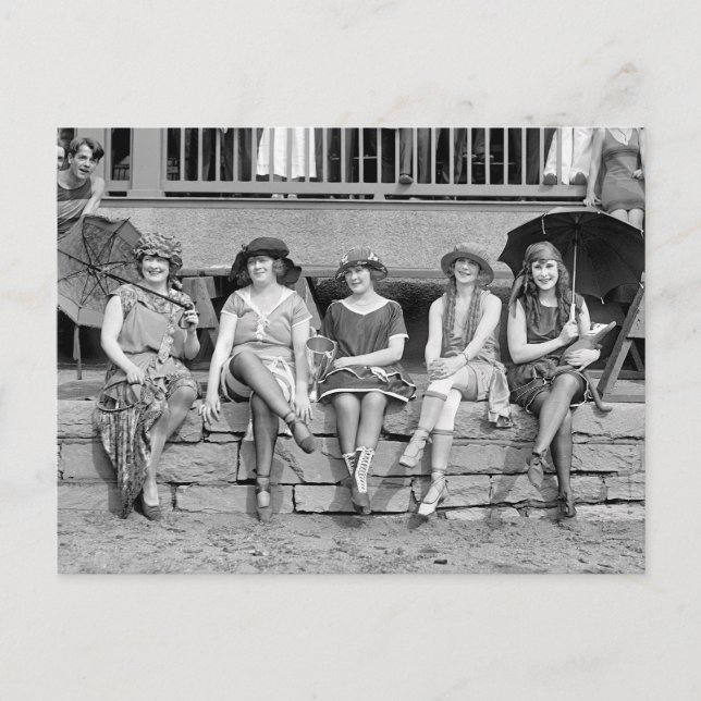 Strandkostymtävling, 1921 vykort (Framsida)