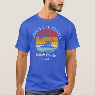 Strandkryssning Retro Familjeåterträff Semester T Shirt