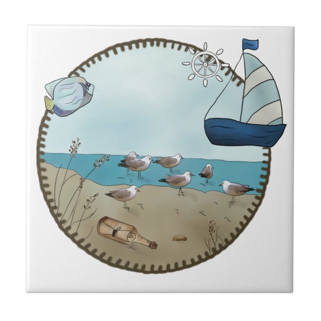 Strandläufer Kakelplatta (Framsidan)