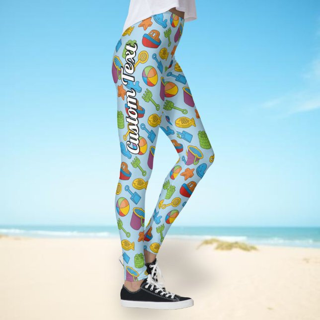 Strandleksaker Ikoner Mönster Leggings (Skapare uppladdad)
