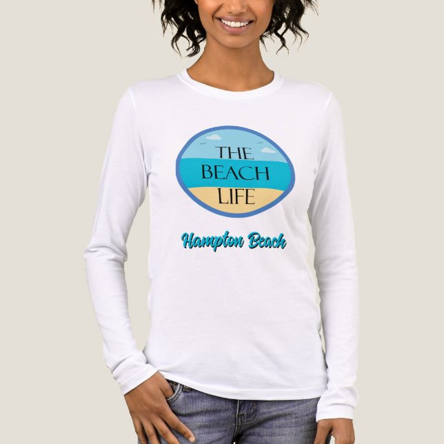 Strandlevnad med anpassningsbart strandområde t shirt (Framsida)