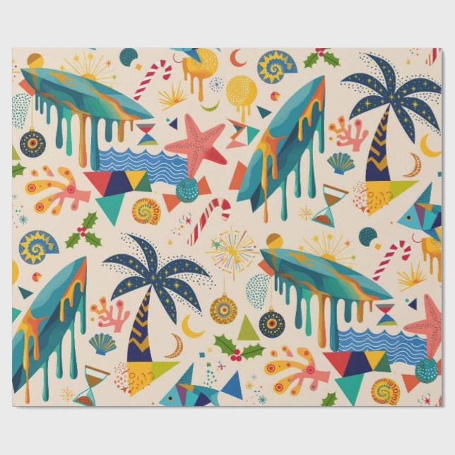 Strandliv Och Surfing Presentpapper (Platt)