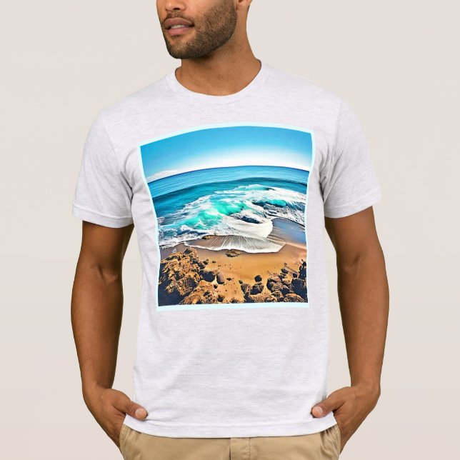Strandlycka: Havsutsikt T Shirt (Framsida)
