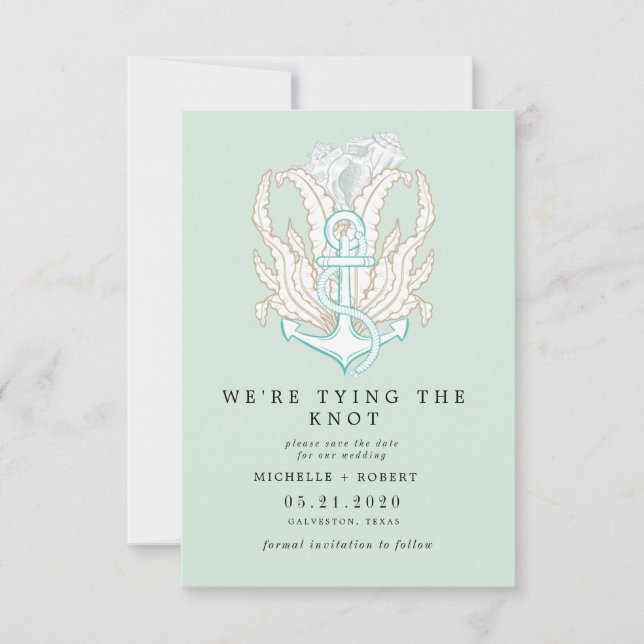 strandnära elegant  Foto Spara Datum Inbjudningar (Framsida)