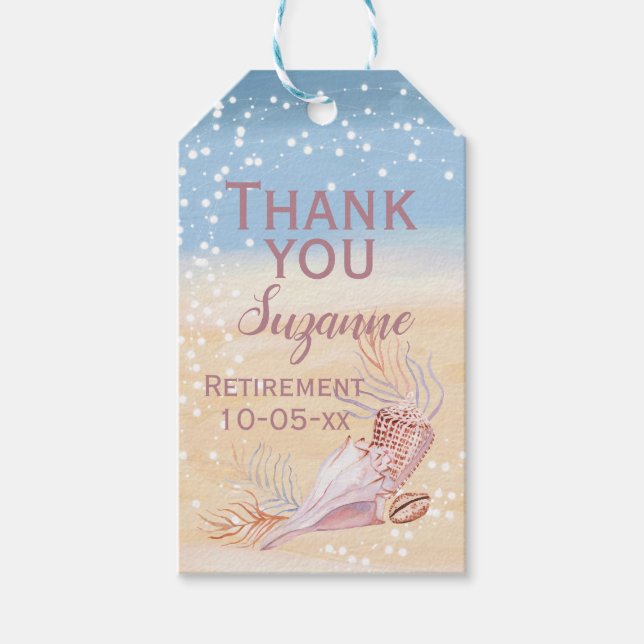 Strandnära Skal Pensionärsfestpresent  Presentetikett (Framsidan)