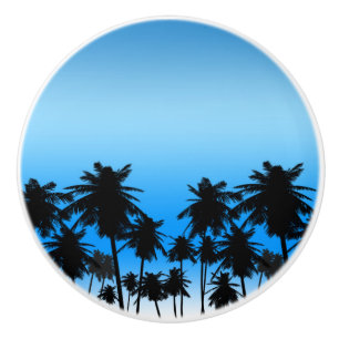 Strandpalmträd Svart & Blå Tropisk Knopp