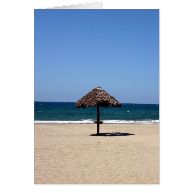 strandparaply hälsningskort (Framsidan)