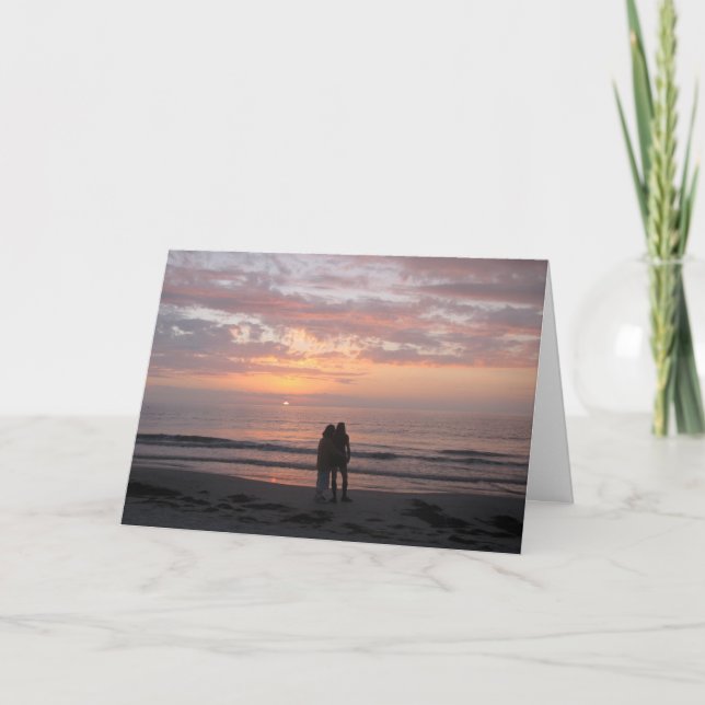 Strandparet grattis Bröllop Kort (Framsida)