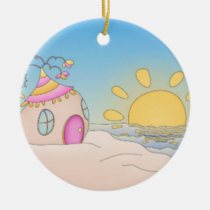 Strandpartyhus Julgransprydnad Keramik