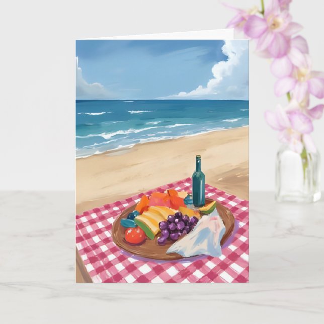 Strandpicknick | Havsstrandmålning Kort (Orkide)