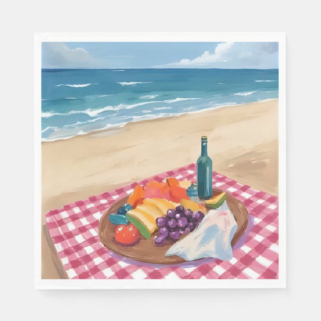Strandpicknick | Havsstrandmålning Pappersservett (Framsidan)