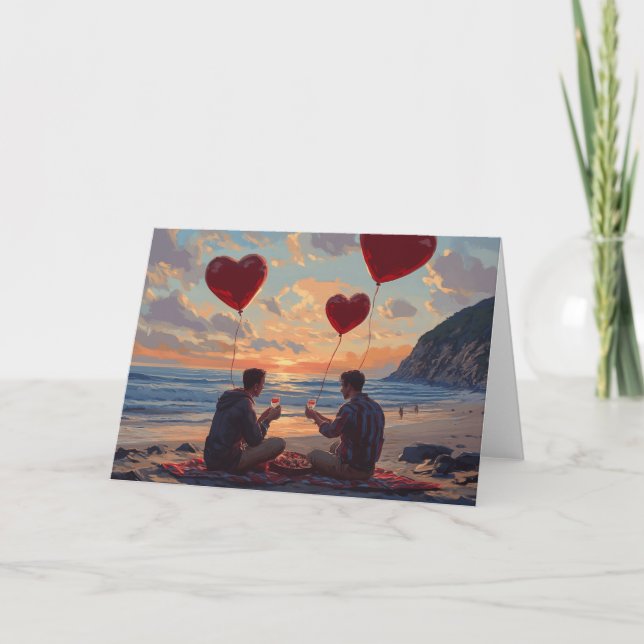 Strandpicknick_LGBTQ Digital konst Helgkort (Framsida)