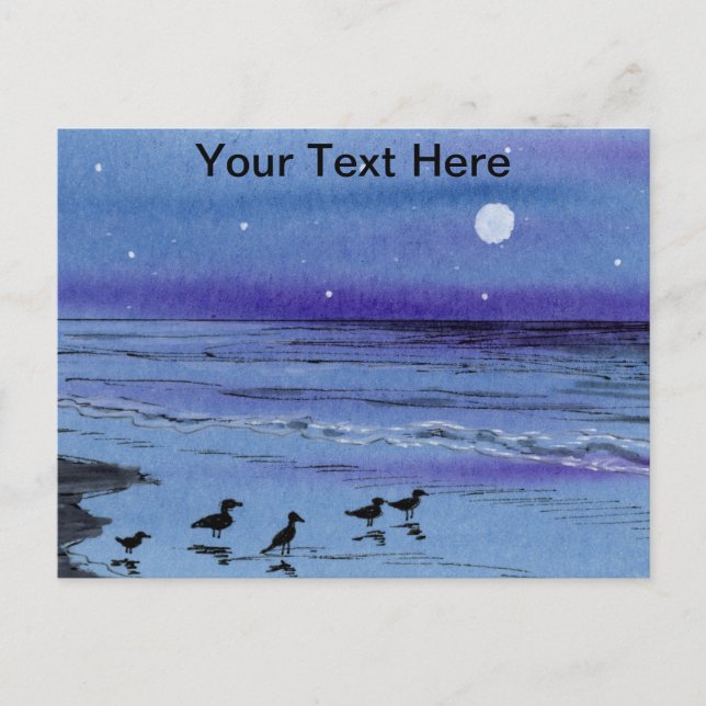 Strandpipare Vykort (Framsida)