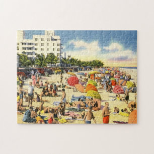 Strandplats, Fort Lauderdale, Florida vintage Pussel