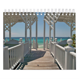 Strandplatser av den härliga sjösidan, Florida Kalender