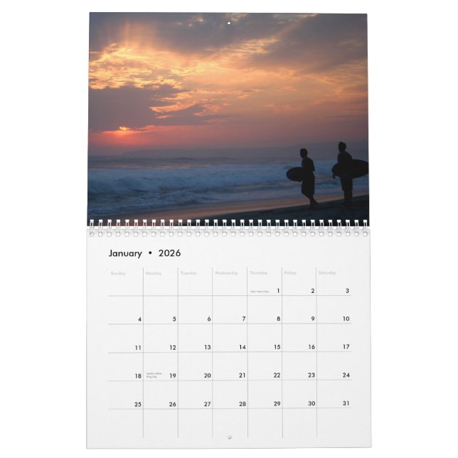 Strandplatser Kalender (Jan 2026)