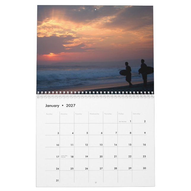 Strandplatser Kalender (Jan 2027)