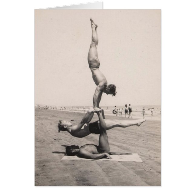 Strandpojken balanserar hälsningskort (Framsidan)