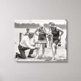 Strandpolisen, 1922. Vintage foto Canvastryck