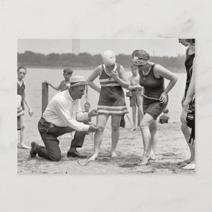 Strandpolisen, 1922. Vintage foto Vykort