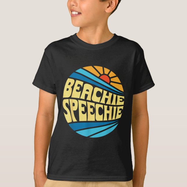 Strandpratprat Logopedisk Strand Retro Sommar T Shirt (Framsida)
