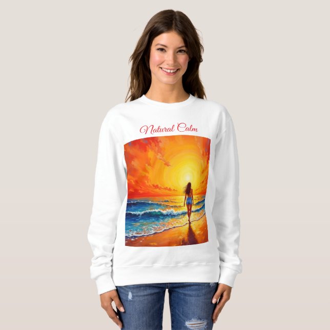 Strandpromenad i vågar t shirt (Hel framsida)