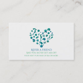 Strandprylar Teal Watercolor Modern Referera en vä Rabattkort
