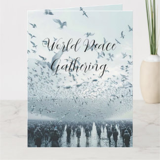 Strandpublik fredsdubbe foto kort