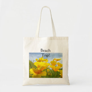 Strandresa! Totebag Sommar Vallmo Blommor Tygkasse