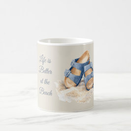 Strandsand Blå Sandaler Kaffemugg