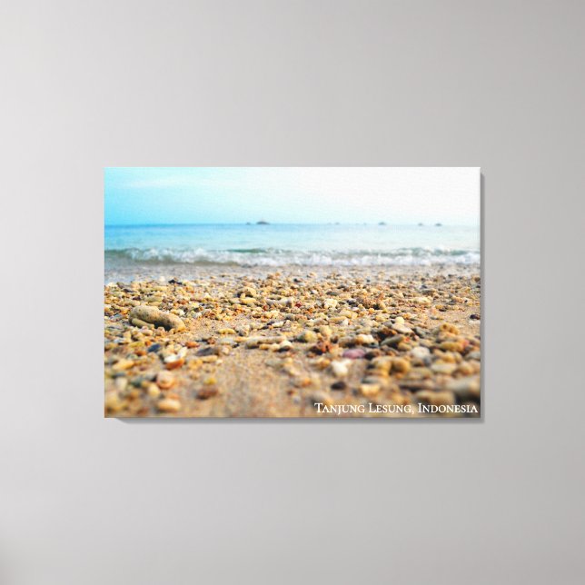 Strandsand kust havslandskap Resefoto Canvastryck (Framsida)