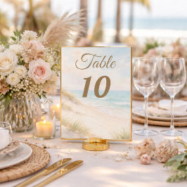 Strandsanddyner akvarell bordsnummer