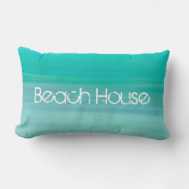 Strandsbron i vatten i Aquamarine Lumbarkudde