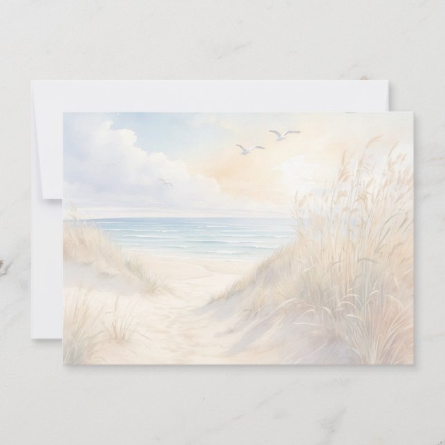 Strandscen Platt Brevkort Anteckningskort (Framsida)