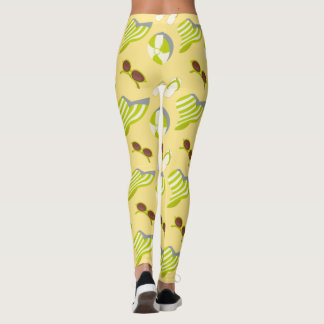 Strandsemester mönster med solglasögon och solhatt leggings