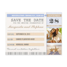 Strandsfisk och fotot spara datumet biljett