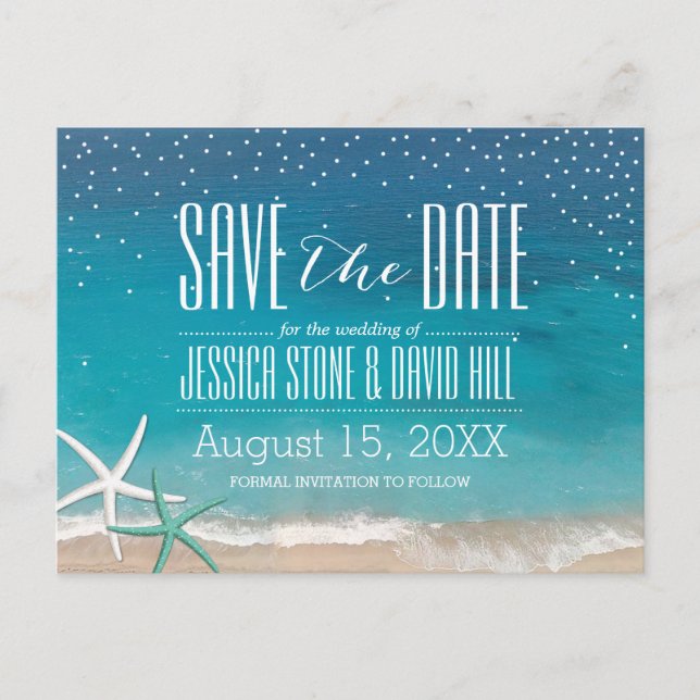Strandsjöstarna Bröllop Save the Date Meddelande Vykort (Framsida)